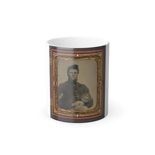 Unidentified Soldier in Union Corporal's Uniform Holding Company B, 15Th New Hampshire Volunteers Kepi (U.S. Civil War) Color Changing Coffee Mug 11oz-11oz-Go Mug Yourself