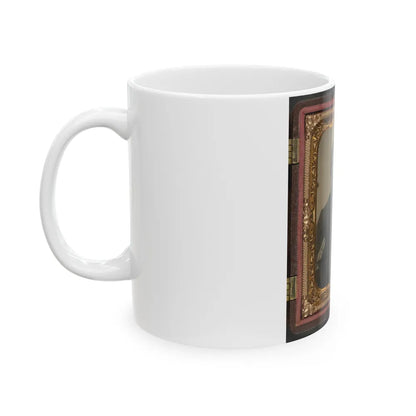 Unidentified Soldier In Union Corporal's Uniform Holding Company B, 15th New Hampshire Volunteers Kepi (U.S. Civil War) White Coffee Mug-Go Mug Yourself