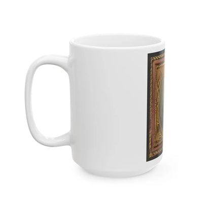 Unidentified Soldier In Union Corporal's Uniform Holding Revolver To Chest (U.S. Civil War) White Coffee Mug-Go Mug Yourself