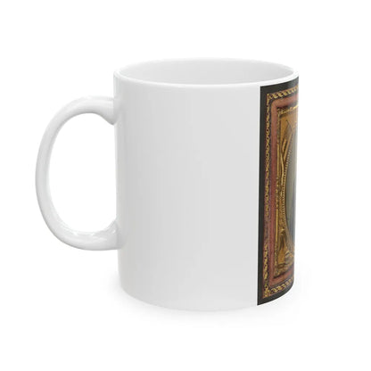 Unidentified Soldier In Union Corporal's Uniform Holding Revolver To Chest (U.S. Civil War) White Coffee Mug-Go Mug Yourself