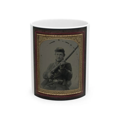 Unidentified Soldier In Union Corporal's Uniform, Infantry Kepi, And U.S. Belt Plate With Musket And Cartridge Box (U.S. Civil War) White Coffee Mug-11oz-Go Mug Yourself