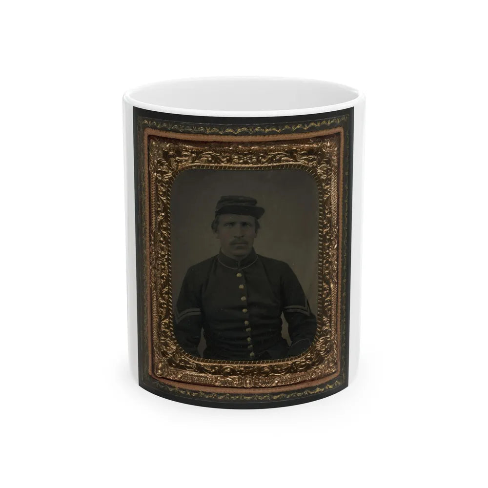 Unidentified Soldier In Union Corporal's Uniform (U.S. Civil War) White Coffee Mug-11oz-Go Mug Yourself