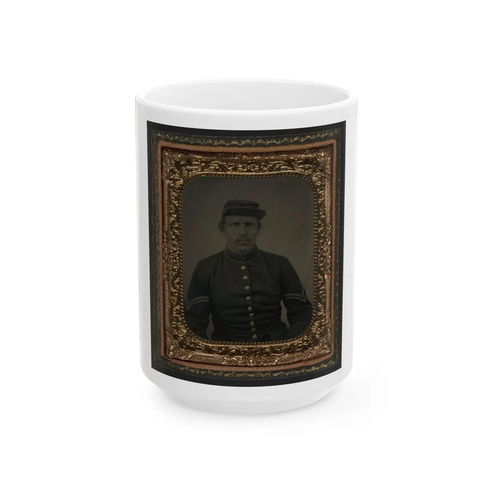 Unidentified Soldier In Union Corporal's Uniform (U.S. Civil War) White Coffee Mug-15oz-Go Mug Yourself