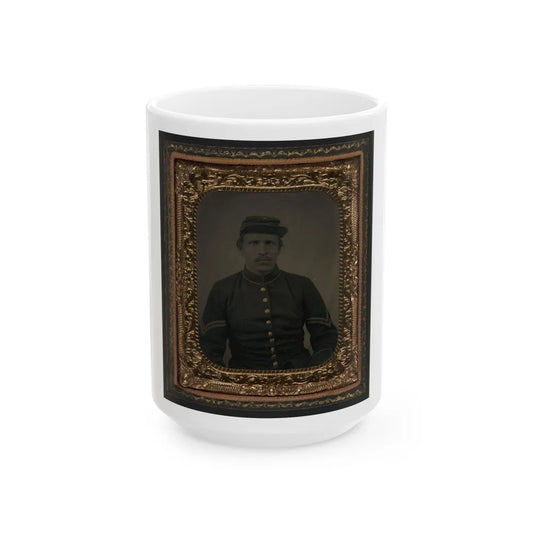 Unidentified Soldier In Union Corporal's Uniform (U.S. Civil War) White Coffee Mug-15oz-Go Mug Yourself