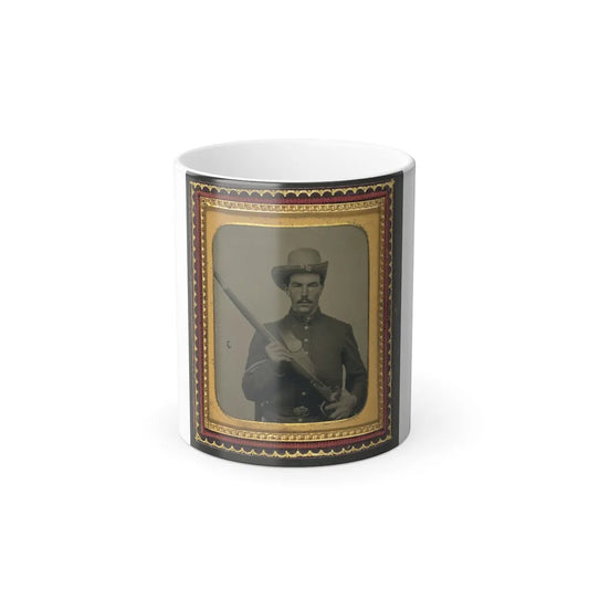 Unidentified Soldier in Union Corporal's Uniform With Musket (U.S. Civil War) Color Changing Coffee Mug 11oz-11oz-Go Mug Yourself