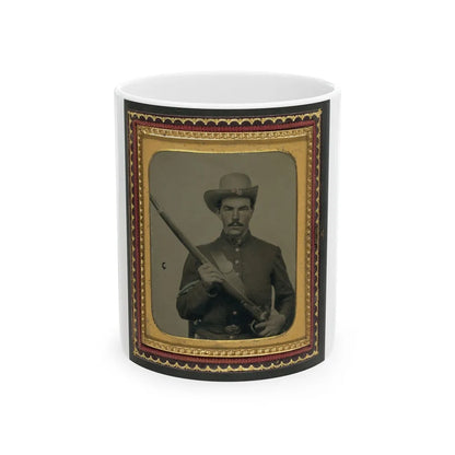 Unidentified Soldier In Union Corporal's Uniform With Musket (U.S. Civil War) White Coffee Mug-11oz-Go Mug Yourself