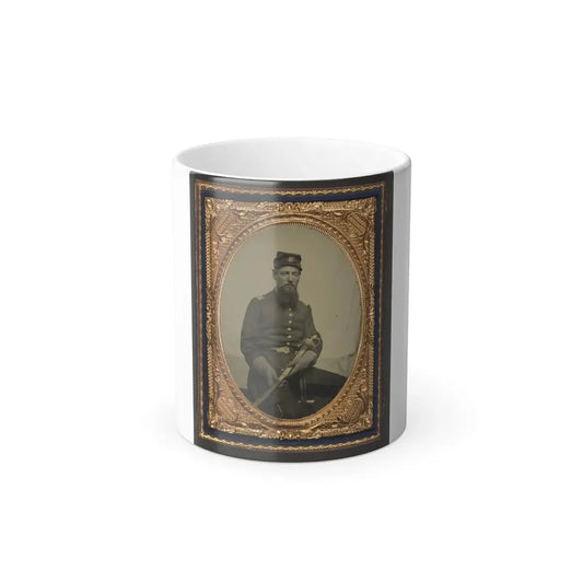 Unidentified Soldier in Union First Lieutenant's Uniform With U.S. Model 1850 Staff and Field Officer's Sword (U.S. Civil War) Color Changing Coffee Mug 11oz Default Title 11oz - Go Mug Yourself