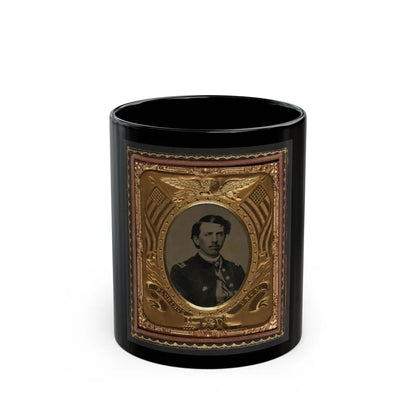 Unidentified Soldier In Union First Lieutenant Uniform With Badge Of 14th Corps Army Of The Cumberland (U.S. Civil War) Black Coffee Mug-11oz-Go Mug Yourself