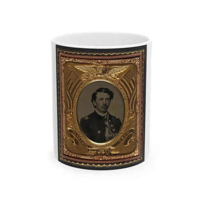 Unidentified Soldier In Union First Lieutenant Uniform With Badge Of 14th Corps Army Of The Cumberland (U.S. Civil War) White Coffee Mug-11oz-Go Mug Yourself