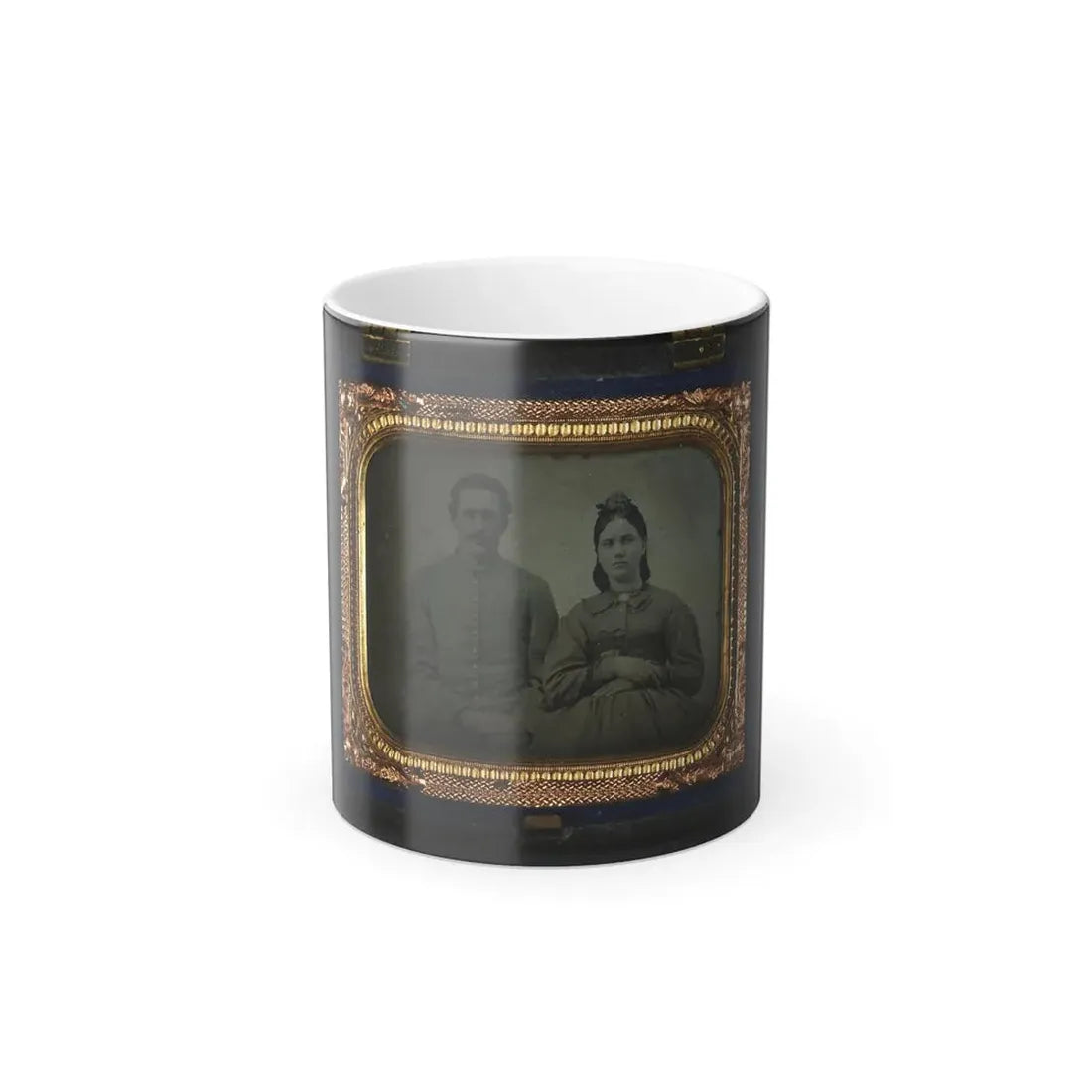 Unidentified Soldier in Union First Sergeant's Uniform and Unidentified Woman in Dress (U.S. Civil War) Color Changing Coffee Mug 11oz Default Title 11oz - Go Mug Yourself