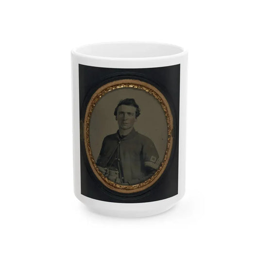 Unidentified Soldier In Union First Sergeant's Uniform (U.S. Civil War) White Coffee Mug 15oz - Go Mug Yourself