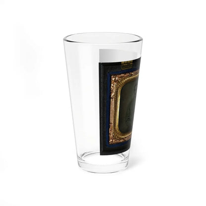 Unidentified Soldier In Union First Sergeant's Uniform And Unidentified Woman In Dress (U.S. Civil War) Pint Glass 16oz-Go Mug Yourself