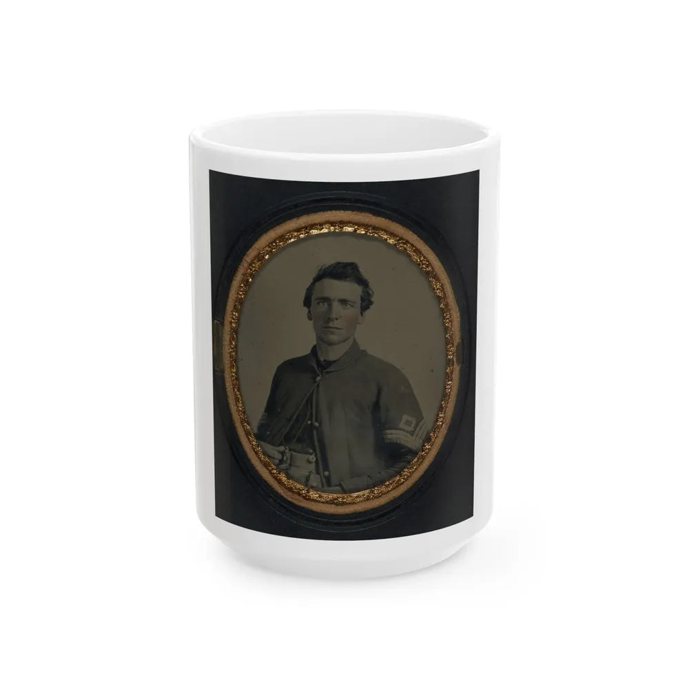 Unidentified Soldier In Union First Sergeant's Uniform (U.S. Civil War) White Coffee Mug-15oz-Go Mug Yourself