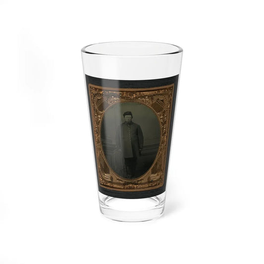 Unidentified Soldier In Union Frock And Kepi With Bayoneted Flintlock Musket (U.S. Civil War) Pint Glass 16oz-16oz-Go Mug Yourself