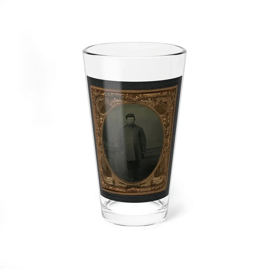 Unidentified Soldier In Union Frock And Kepi With Bayoneted Flintlock Musket (U.S. Civil War) Pint Glass 16oz 16oz - Go Mug Yourself