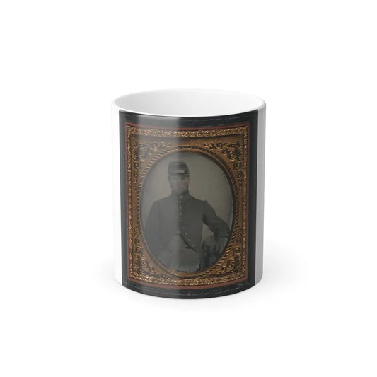 Unidentified Soldier in Union Frock Coat and Forage Cap (U.S. Civil War) Color Changing Coffee Mug 11oz-11oz-Go Mug Yourself