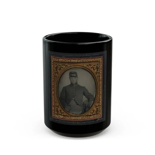 Unidentified Soldier In Union Frock Coat And Forage Cap (U.S. Civil War) Black Coffee Mug 15oz - Go Mug Yourself