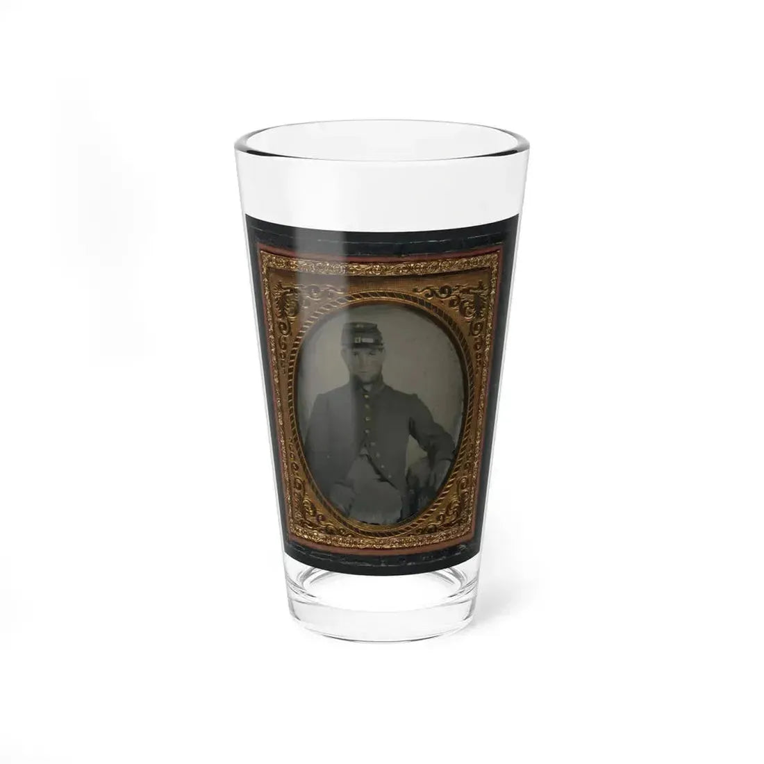 Unidentified Soldier In Union Frock Coat And Forage Cap (U.S. Civil War) Pint Glass 16oz 16oz - Go Mug Yourself
