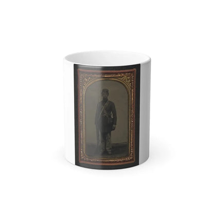 Unidentified Soldier in Union Frock Coat and Forage Cap With Cap Box, Cartridge Pouch, and Bayoneted Musket (U.S. Civil War) Color Changing Coffee Mug 11oz-11oz-Go Mug Yourself