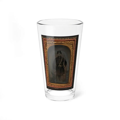 Unidentified Soldier In Union Frock Coat And Forage Cap With Saber And Musket (U.S. Civil War) Pint Glass 16oz 16oz - Go Mug Yourself
