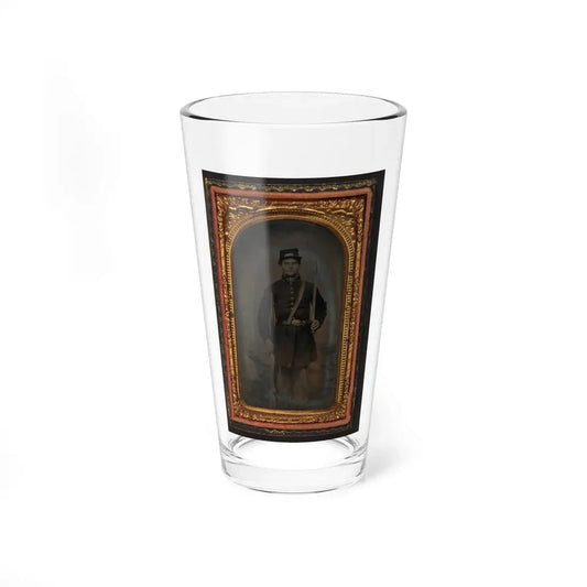 Unidentified Soldier In Union Frock Coat And Forage Cap With Saber And Musket (U.S. Civil War) Pint Glass 16oz 16oz - Go Mug Yourself