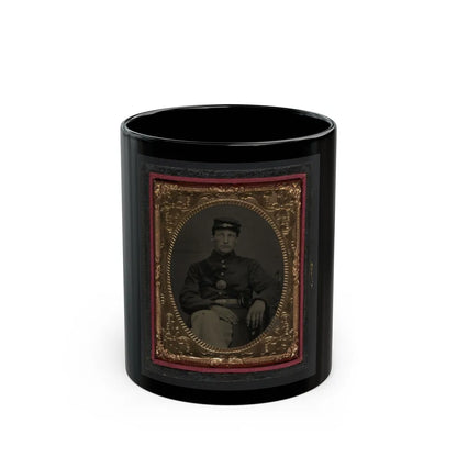 Unidentified Soldier In Union Frock Coat And Forage Cap With Union Eagle Breast Plate (U.S. Civil War) Black Coffee Mug-11oz-Go Mug Yourself