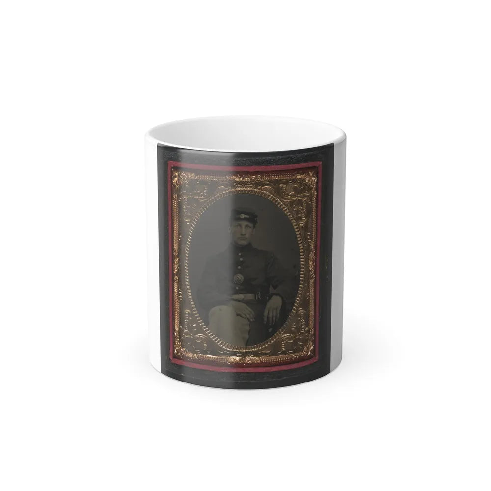 Unidentified Soldier in Union Frock Coat and Forage Cap With Union Eagle Breast Plate (U.S. Civil War) Color Changing Coffee Mug 11oz-11oz-Go Mug Yourself