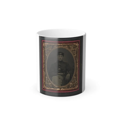 Unidentified Soldier in Union Frock Coat and Forage Cap With Union Eagle Breast Plate (U.S. Civil War) Color Changing Coffee Mug 11oz-11oz-Go Mug Yourself