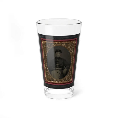 Unidentified Soldier In Union Frock Coat And Forage Cap With Union Eagle Breast Plate (U.S. Civil War) Pint Glass 16oz-16oz-Go Mug Yourself