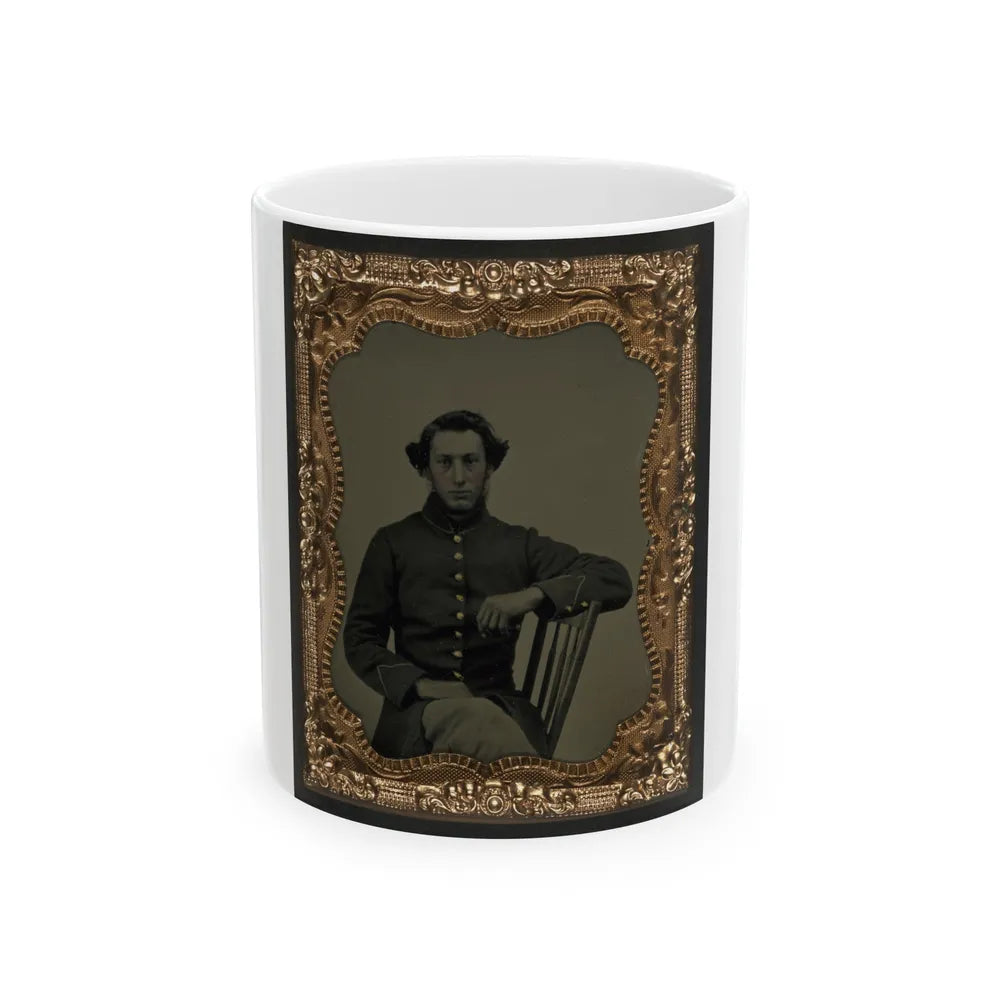 Unidentified Soldier In Union Frock Coat (U.S. Civil War) White Coffee Mug-11oz-Go Mug Yourself