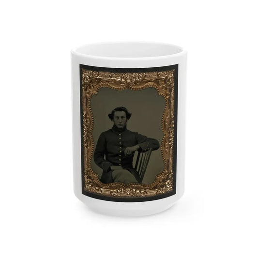 Unidentified Soldier In Union Frock Coat (U.S. Civil War) White Coffee Mug 15oz - Go Mug Yourself
