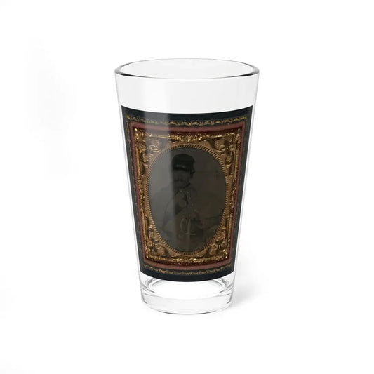 Unidentified Soldier In Union Great Coat And Company D Forage Hat With Sword (U.S. Civil War) Pint Glass 16oz 16oz - Go Mug Yourself