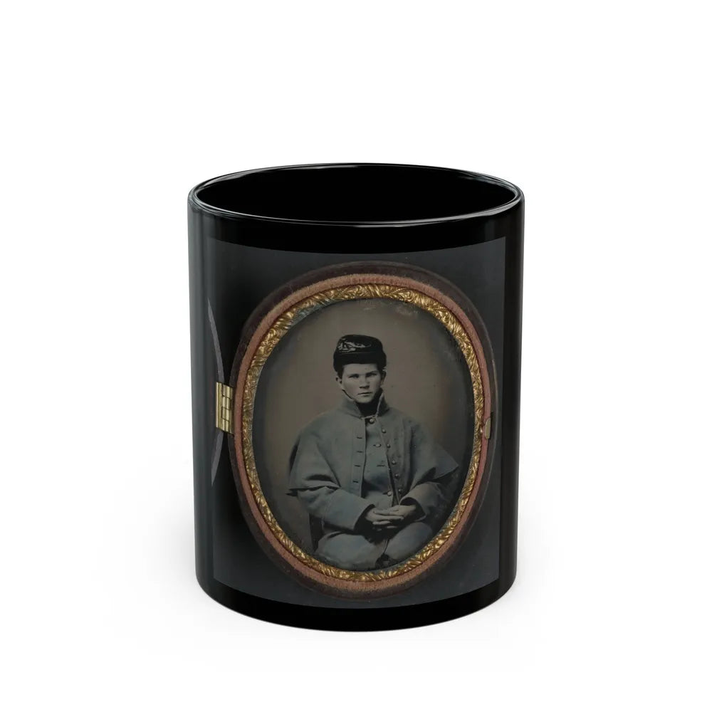 Unidentified Soldier In Union Great Coat (U.S. Civil War) Black Coffee Mug-11oz-Go Mug Yourself