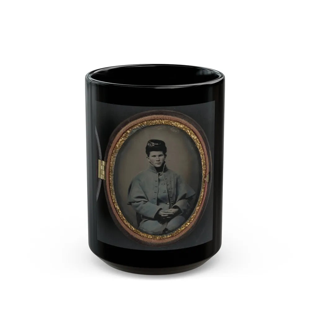 Unidentified Soldier In Union Great Coat (U.S. Civil War) Black Coffee Mug-15oz-Go Mug Yourself