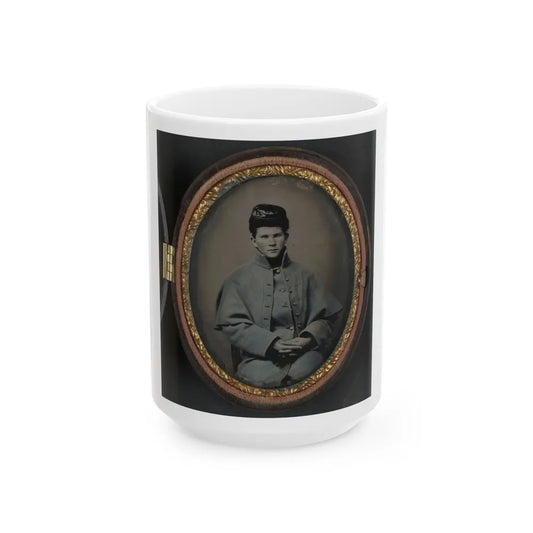 Unidentified Soldier In Union Great Coat (U.S. Civil War) White Coffee Mug-15oz-Go Mug Yourself