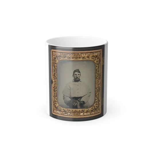 Unidentified Soldier in Union Greatcoat Holding Kepi With Infantry Company a Insignia (U.S. Civil War) Color Changing Coffee Mug 11oz-11oz-Go Mug Yourself