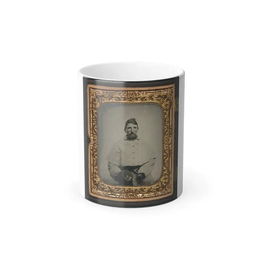 Unidentified Soldier in Union Greatcoat Holding Kepi With Infantry Company a Insignia (U.S. Civil War) Color Changing Coffee Mug 11oz Default Title 11oz - Go Mug Yourself