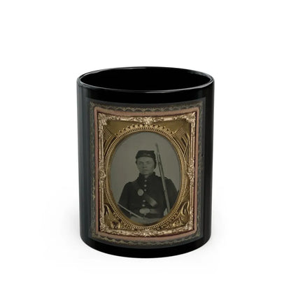 Unidentified Soldier In Union Infantry Uniform And State Of New York Beltplate With Musket (U.S. Civil War) Black Coffee Mug 11oz - Go Mug Yourself