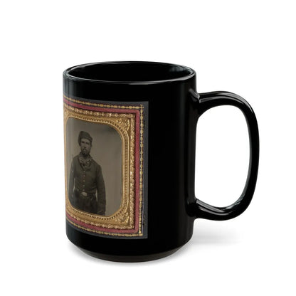 Unidentified Soldier In Union Infantry Uniform And Volunteer Maine Militia Belt Buckle With Bayoneted Musket (U.S. Civil War) Black Coffee Mug-Go Mug Yourself