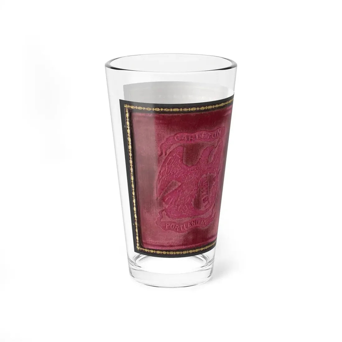 Unidentified Soldier In Union Infantry Uniform And Volunteer Maine Militia Belt Buckle With Bayoneted Musket (U.S. Civil War) Pint Glass 16oz - Go Mug Yourself