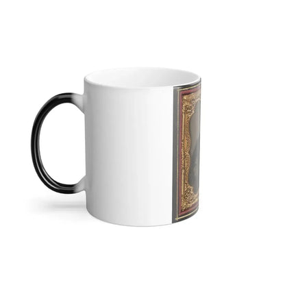 Unidentified Soldier in Union Infantry Uniform With Shoulder Scales Holding Hardee Hat With Company a Insignia (U.S. Civil War) Color Changing Coffee Mug 11oz - Go Mug Yourself