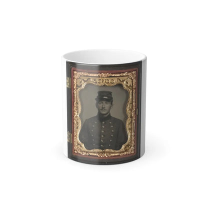Unidentified Soldier in Union Jacket With Massachusetts State Seal Buttons (U.S. Civil War) Color Changing Coffee Mug 11oz-11oz-Go Mug Yourself