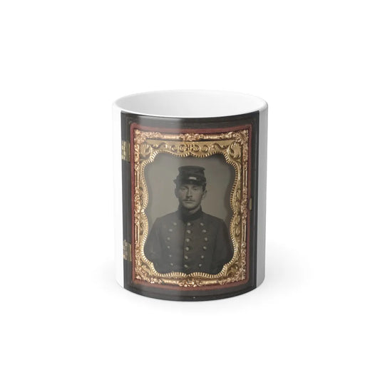 Unidentified Soldier in Union Jacket With Massachusetts State Seal Buttons (U.S. Civil War) Color Changing Coffee Mug 11oz-11oz-Go Mug Yourself