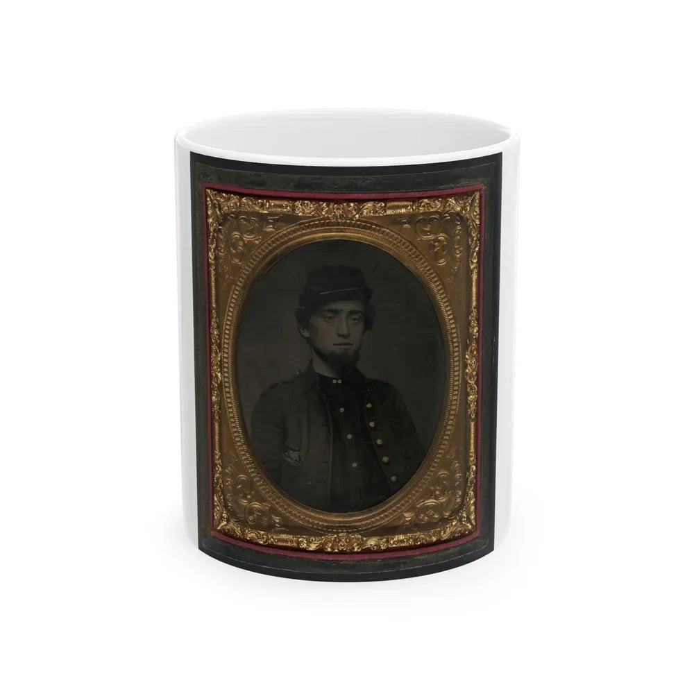 Unidentified Soldier In Union Kepi And Sack Coat (U.S. Civil War) White Coffee Mug-11oz-Go Mug Yourself