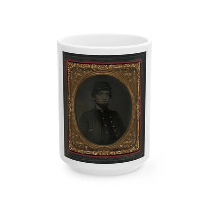 Unidentified Soldier In Union Kepi And Sack Coat (U.S. Civil War) White Coffee Mug-15oz-Go Mug Yourself