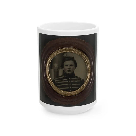Unidentified Soldier In Union Musician's Uniform (U.S. Civil War) White Coffee Mug 15oz - Go Mug Yourself