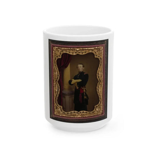 Unidentified Soldier In Union Officer's Uniform (U.S. Civil War) White Coffee Mug 15oz - Go Mug Yourself