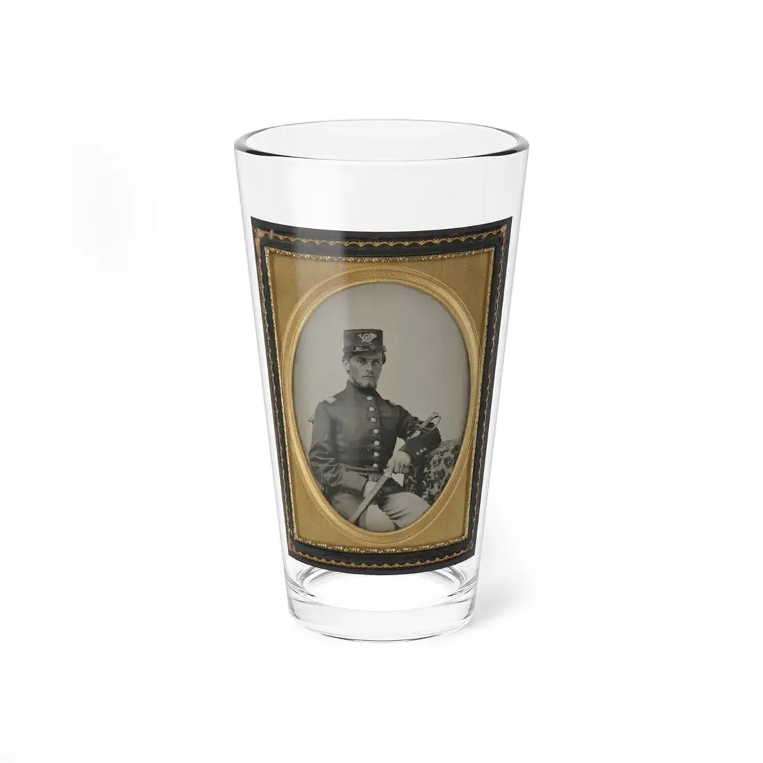 Unidentified Soldier In Union Officer's Uniform With Sword (U.S. Civil War) Pint Glass 16oz 16oz - Go Mug Yourself