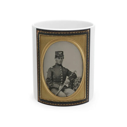 Unidentified Soldier In Union Officer's Uniform With Sword (U.S. Civil War) White Coffee Mug-11oz-Go Mug Yourself