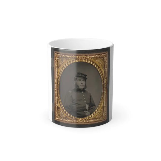 Unidentified Soldier in Union Officers's Uniform and Connecticut State Seal Buttons (U.S. Civil War) Color Changing Coffee Mug 11oz-11oz-Go Mug Yourself